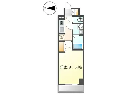 エスレジデンス金山ウエスト(1K/2階)の間取り写真