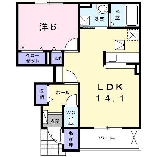 フォレスト(1LDK/1階)の間取り写真