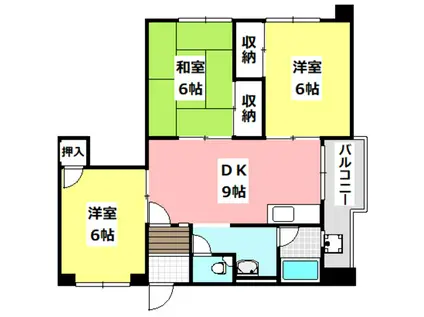 メゾン・マツワII(3DK/2階)の間取り写真