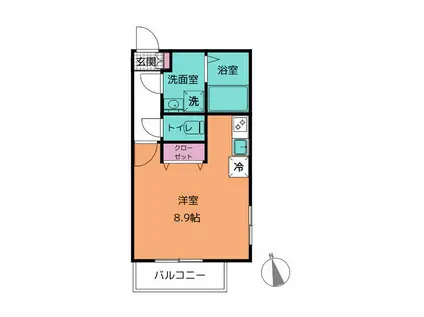 チェスタ・大手町(ワンルーム/1階)の間取り写真