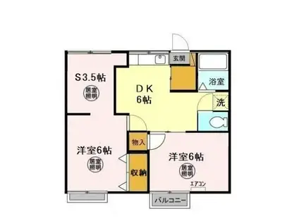 第二十王堂ハイツ(2DK/2階)の間取り写真