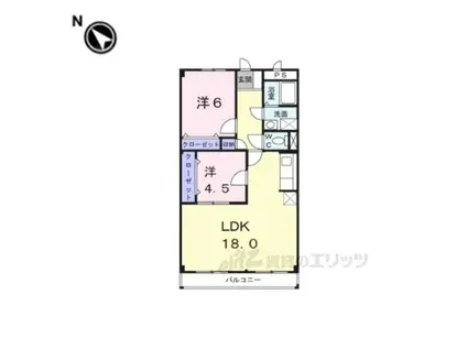エスポワール(2LDK/1階)の間取り写真