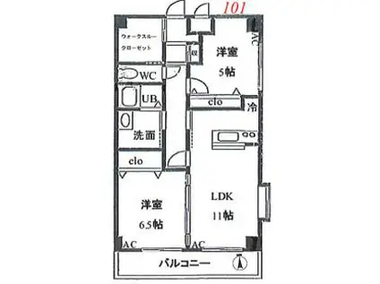 クープル南原(2LDK/3階)の間取り写真