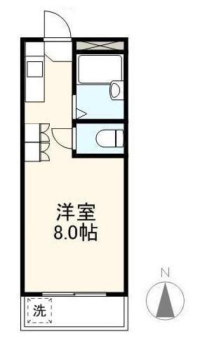 ヴィラ昭和町(1K/1階)の間取り写真