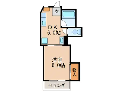 コーポグリーンハウス(1DK/4階)の間取り写真