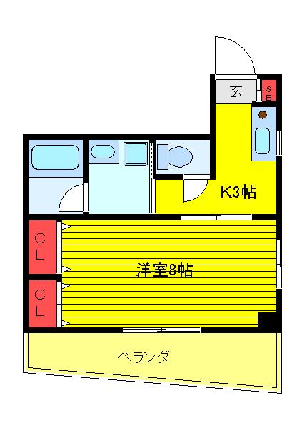 フローリッシュ(1K/2階)の間取り写真