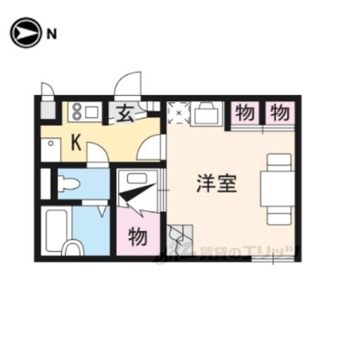 レオパレスまさご(1K/1階)の間取り写真