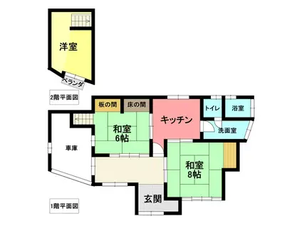 栗原町日野(3K/1階)の間取り写真