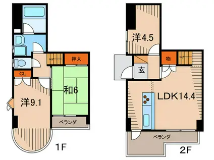グランドゥール逆瀬川I(3LDK/2階)の間取り写真