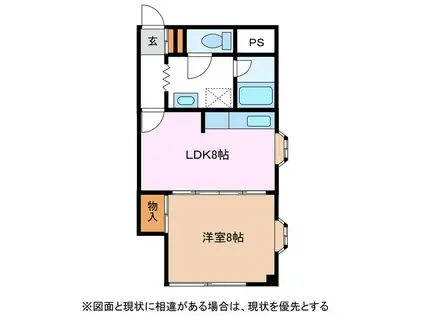 レークガーデンハイツ(1LDK/2階)の間取り写真