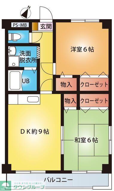 ミルフィーユ門井(2DK/4階)の間取り写真