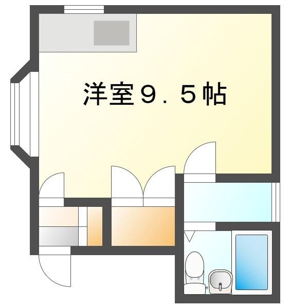 キャッスルコートS1(ワンルーム/2階)の間取り写真