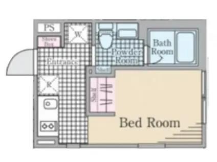 MDM旗の台(ワンルーム/1階)の間取り写真