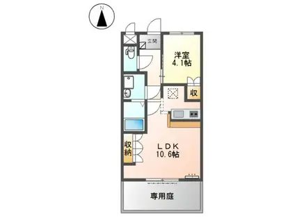 スプリングデザイアー(1LDK/1階)の間取り写真