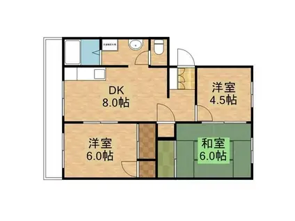 レイクサイドハイツC(3DK/3階)の間取り写真