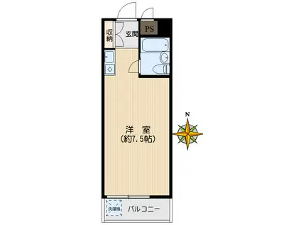 駒込K&M(ワンルーム/5階)の間取り写真