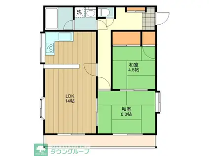 リサハイム(2LDK/2階)の間取り写真