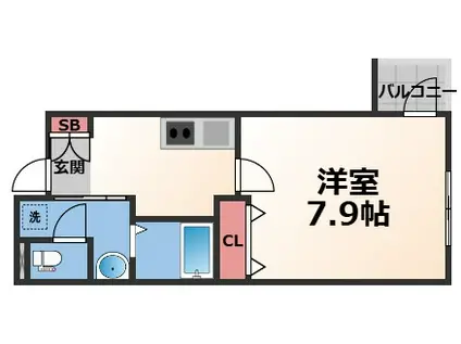 エムフラット衣摺I(1K/1階)の間取り写真