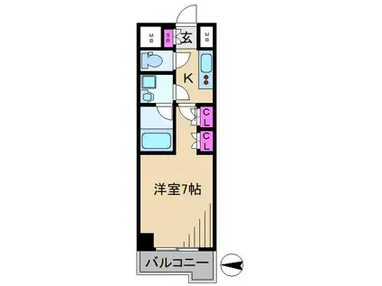ルーブル武蔵小杉六番館(1K/7階)の間取り写真