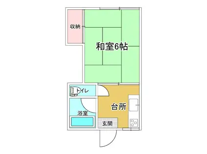 コーポ東杜(1K/2階)の間取り写真