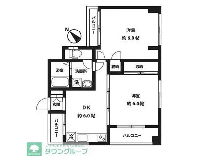 マ・メゾン町田(2DK/1階)の間取り写真