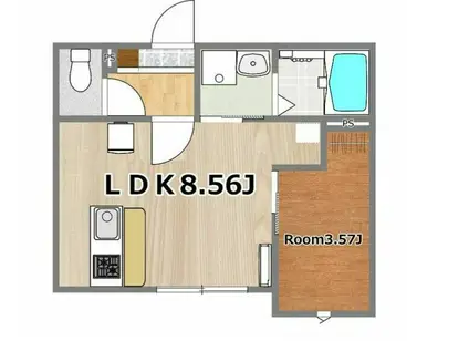 PORT TOWN塩釜北(1LDK/1階)の間取り写真