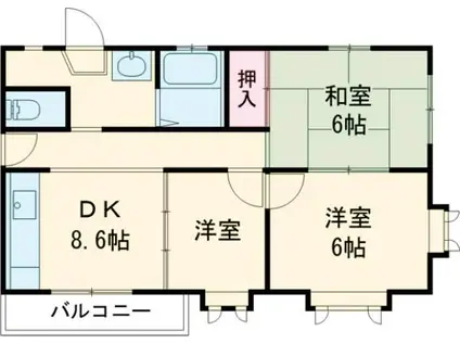 メゾン石川(3DK/2階)の間取り写真