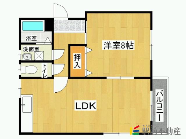 ハイツ久保山(1LDK/2階)の間取り写真