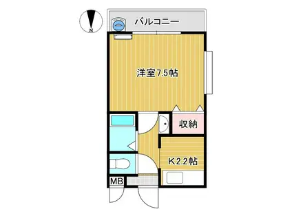 サンライズ(1K/2階)の間取り写真