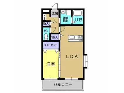 カーサフェリーチェIV(1LDK/1階)の間取り写真