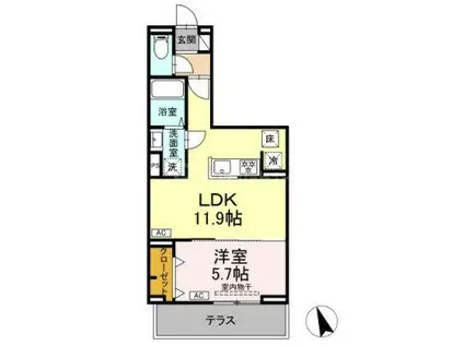 セレスティア池袋立教通(1LDK/1階)の間取り写真