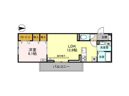 カスタリアVII(1LDK/2階)の間取り写真