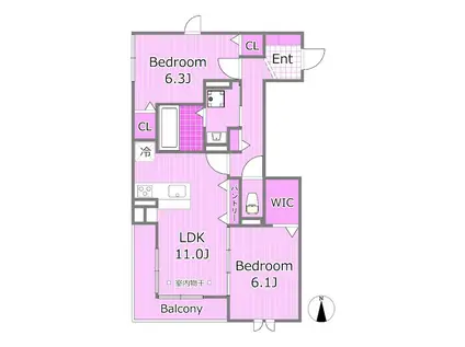 サンガーデン(2LDK/2階)の間取り写真