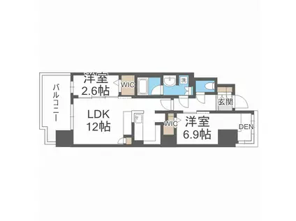 アーバネックス本町II(2LDK/7階)の間取り写真