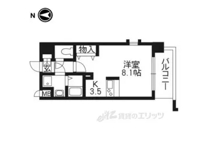 プレサンス京都五条大橋レジェンド(1K/5階)の間取り写真