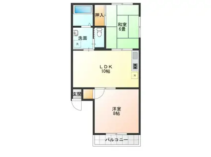 ハイツさんさん(2LDK/1階)の間取り写真