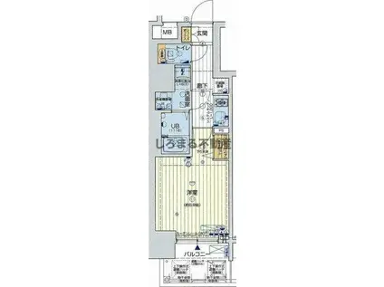 レオンコンフォート本町(1K/12階)の間取り写真