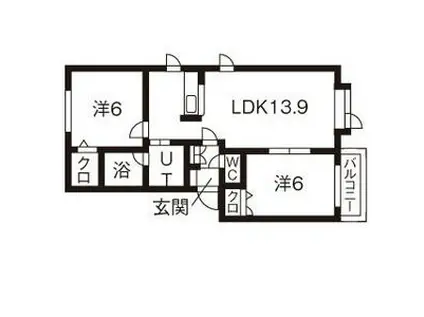 パードレスB(2LDK/2階)の間取り写真