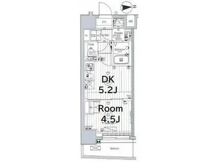 メイクス西新井大師(1DK/3階)の間取り写真