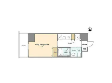 ザ・グローヴ浅草(1K/2階)の間取り写真