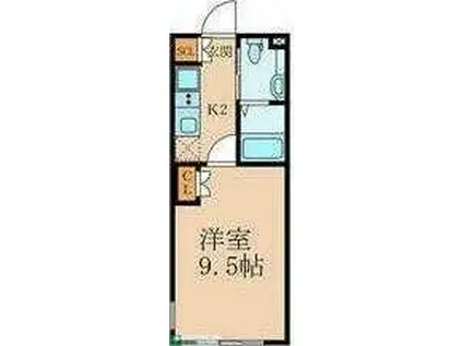 PASEO池尻大橋(1K/3階)の間取り写真