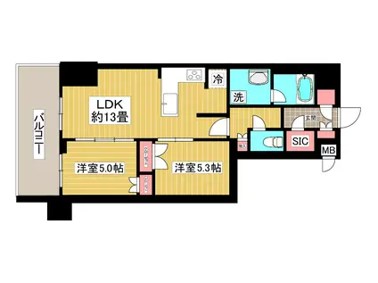 プレシス田無(2LDK/2階)の間取り写真