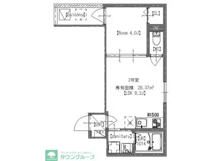 GRAND BEAR(1LDK/3階)の間取り写真