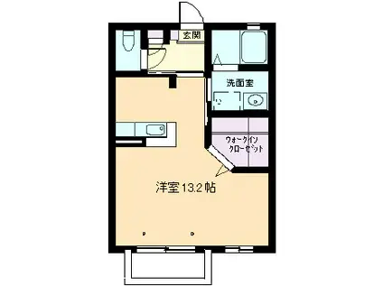 ポレポレSA(ワンルーム/1階)の間取り写真