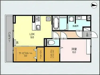 ピアット(1SLDK/1階)の間取り写真