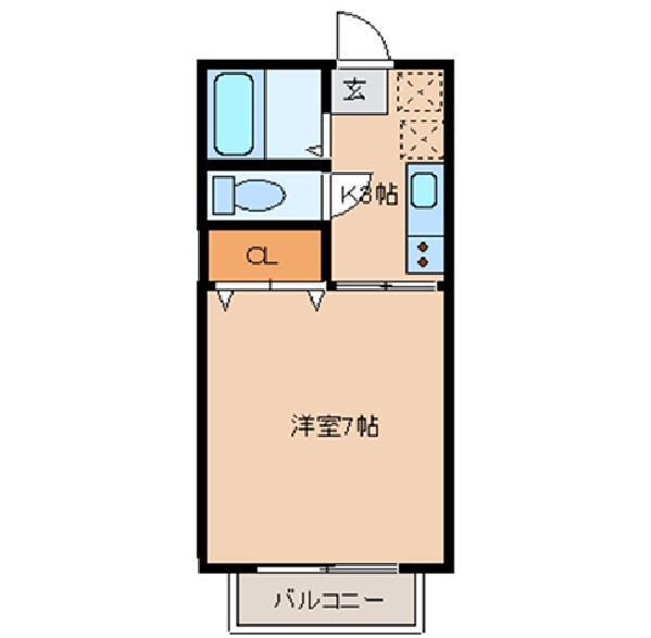 カラントアン(1K/2階)の間取り写真