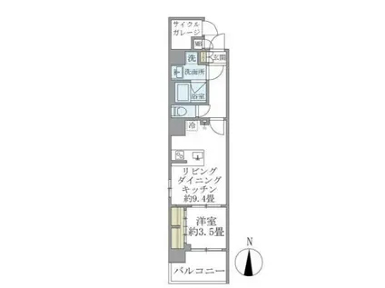 DS VARIE三ノ輪レジデンス(1LDK/6階)の間取り写真