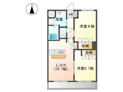 プラムガーデンMARY(2LDK/3階)の間取り写真