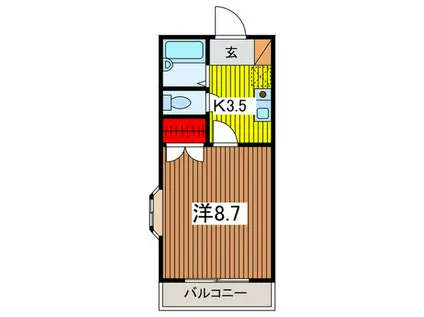 RAFFINE MIYAHARA(1K/2階)の間取り写真