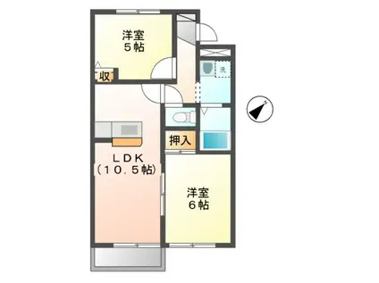 アルテミス(2LDK/2階)の間取り写真